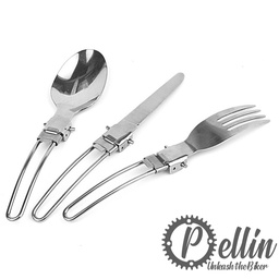 Foldable cutlery set inox
