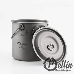 [000420000] Titanium cooking pot with lid 1.25 liters